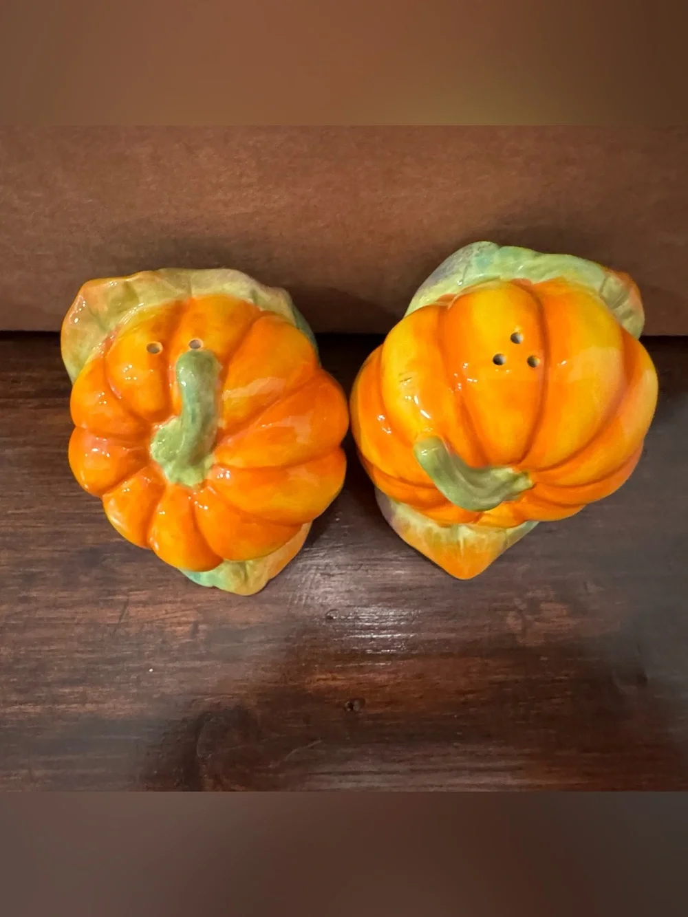 Essential Home Ceramic Pumpkin Salt & Pepper Shakers – Fall Thanksgiving Decor